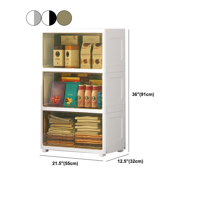 Plastic Contemporary Storage Cabinet Non-Hanging Wardrobe Armoire