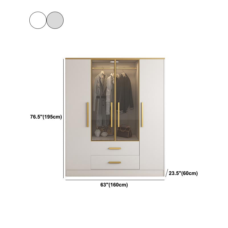 Contemporary Style Wardrobe Wooden Wardrobe Closet with Drawer