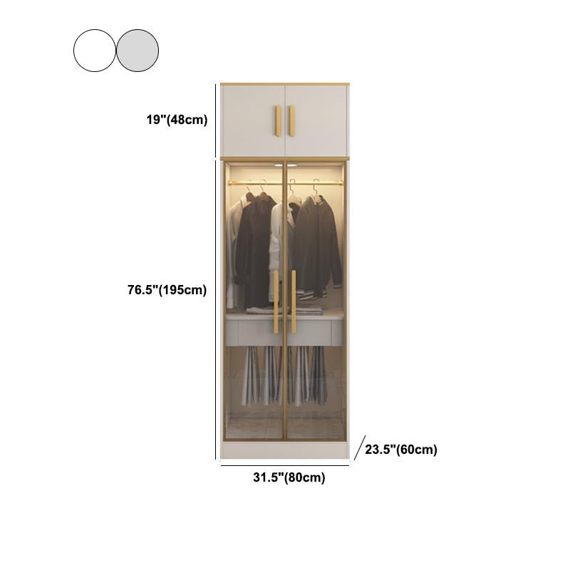 Contemporary Style Wardrobe Wooden Wardrobe Closet with Drawer