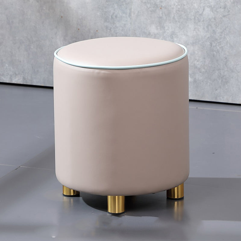 Orange Leather Round Standard Water Resistant Indoor Standard