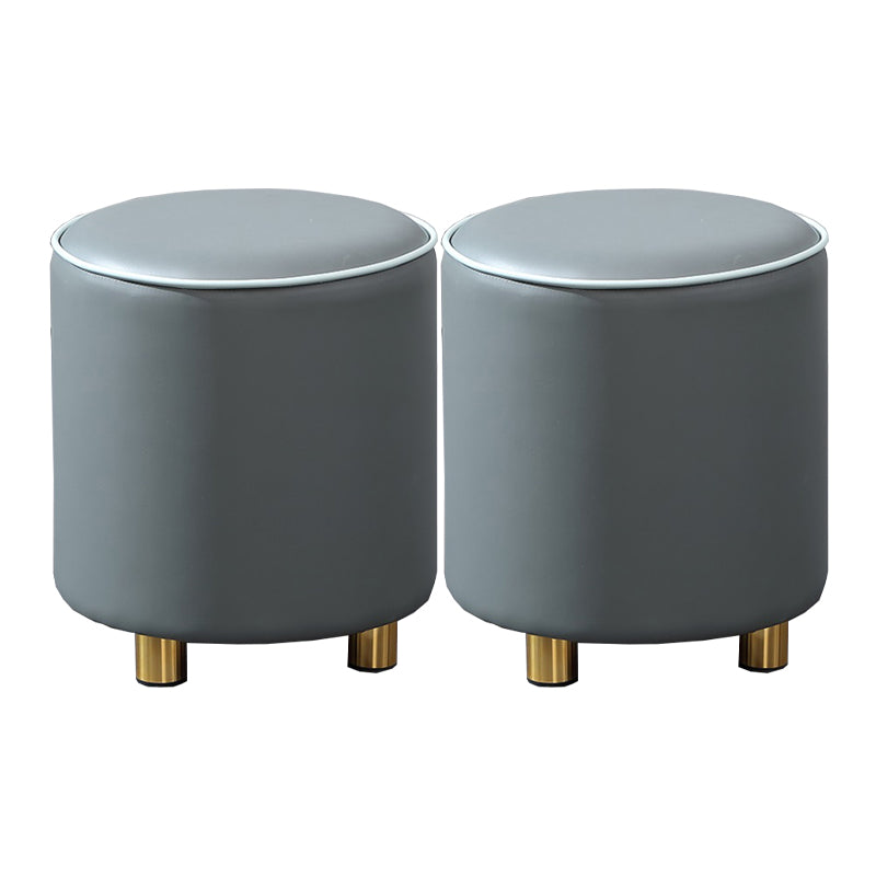 Orange Leather Round Standard Water Resistant Indoor Standard