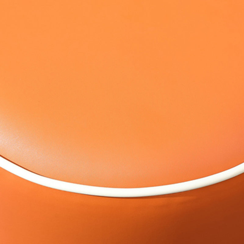 Orange Leather Round Standard Water Resistant Indoor Standard