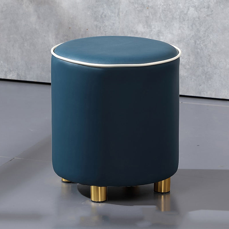 Orange Leather Round Standard Water Resistant Indoor Standard