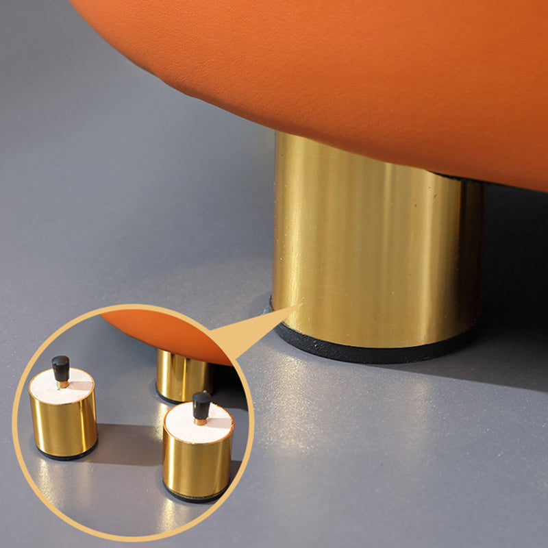 Orange Leather Round Standard Water Resistant Indoor Standard