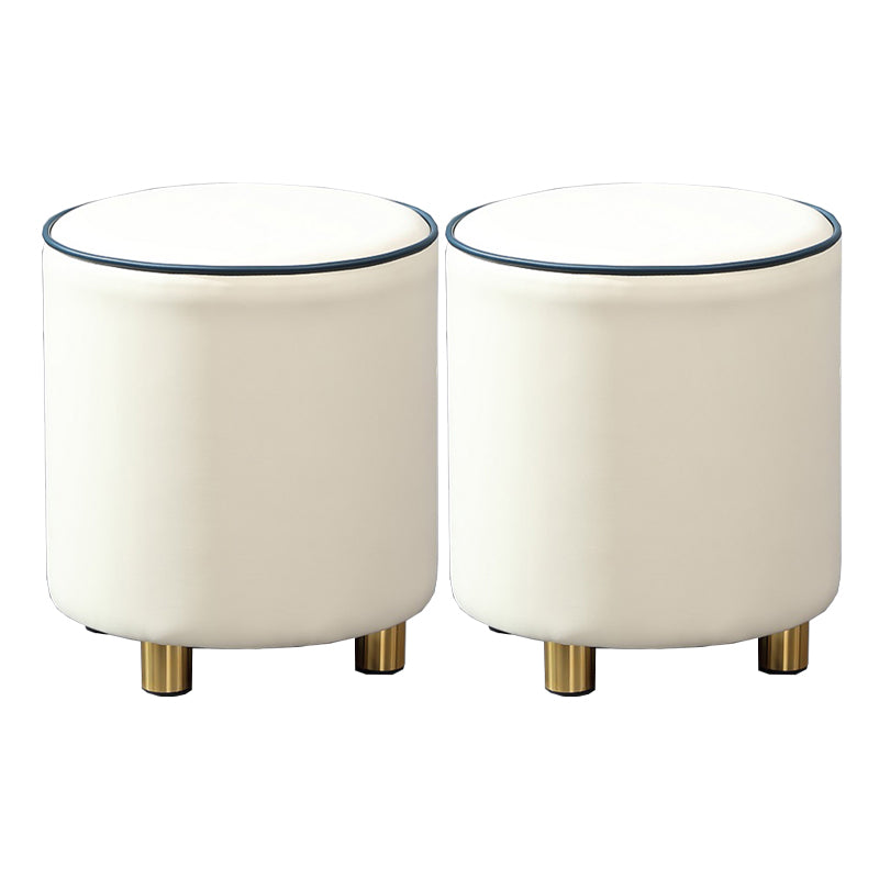 Orange Leather Round Standard Water Resistant Indoor Standard