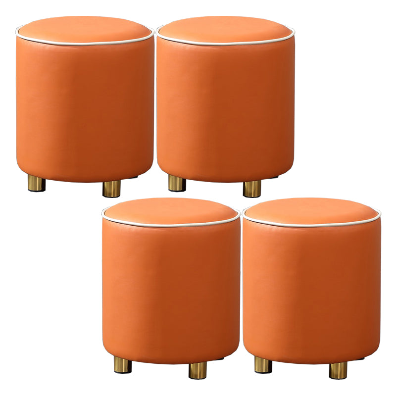 Orange Leather Round Standard Water Resistant Indoor Standard
