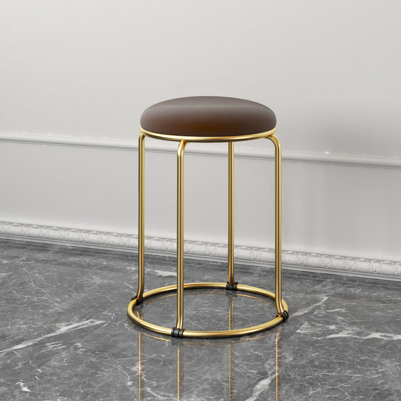 Indoor Round Ottoman Glam Standard Stain Resistant Velvet Ottoman