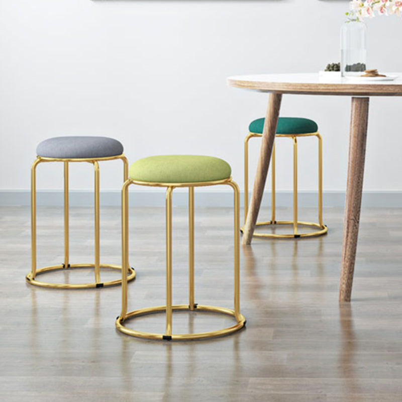 Indoor Round Ottoman Glam Standard Stain Resistant Velvet Ottoman