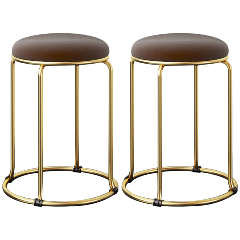 Indoor Round Ottoman Glam Standard Stain Resistant Velvet Ottoman