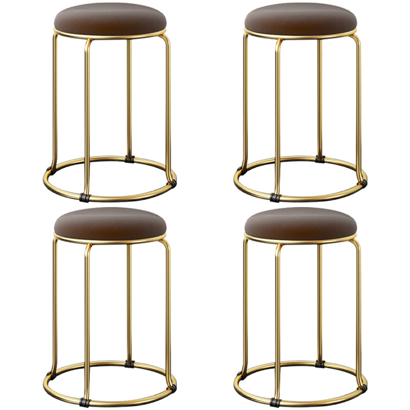 Indoor Round Ottoman Glam Standard Stain Resistant Velvet Ottoman