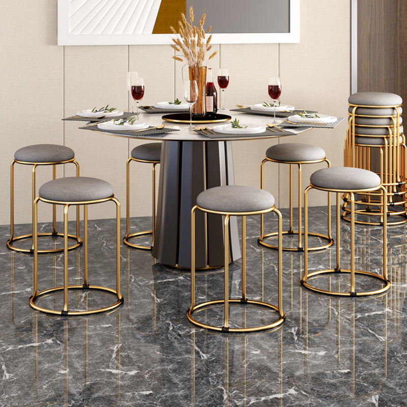 Indoor Round Ottoman Glam Standard Stain Resistant Velvet Ottoman