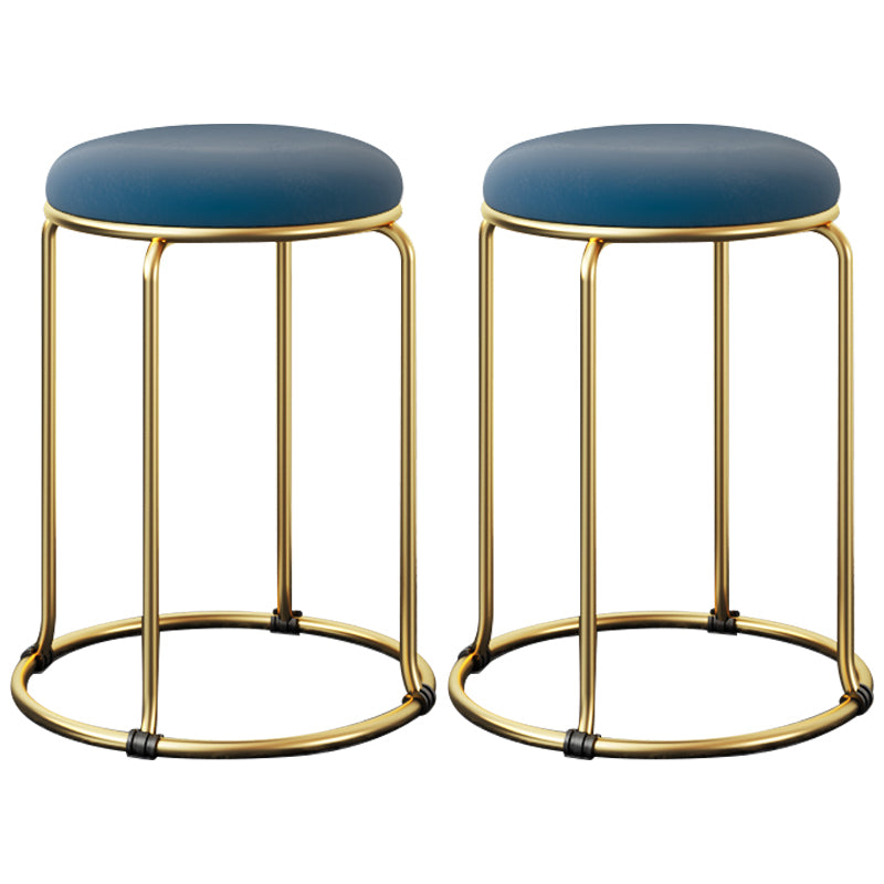 Indoor Round Ottoman Glam Standard Stain Resistant Velvet Ottoman