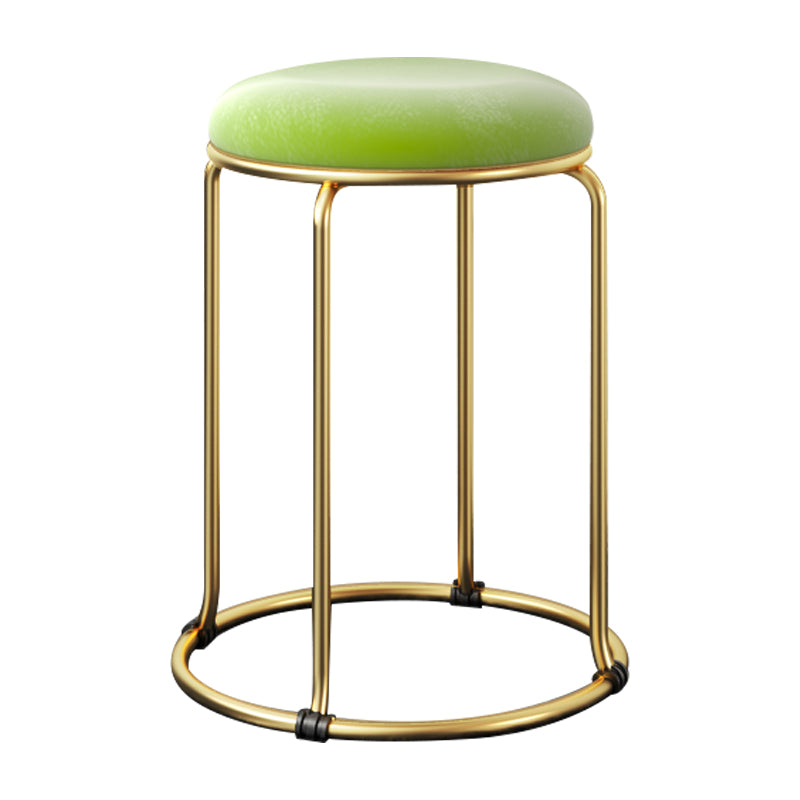 Indoor Round Ottoman Glam Standard Stain Resistant Velvet Ottoman