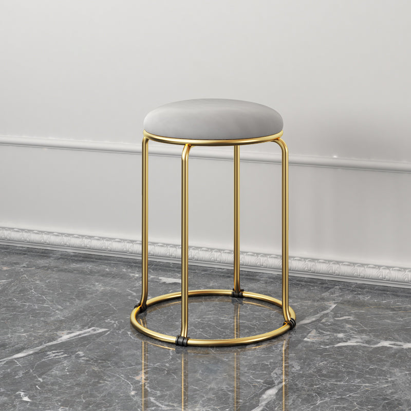 Indoor Round Ottoman Glam Standard Stain Resistant Velvet Ottoman