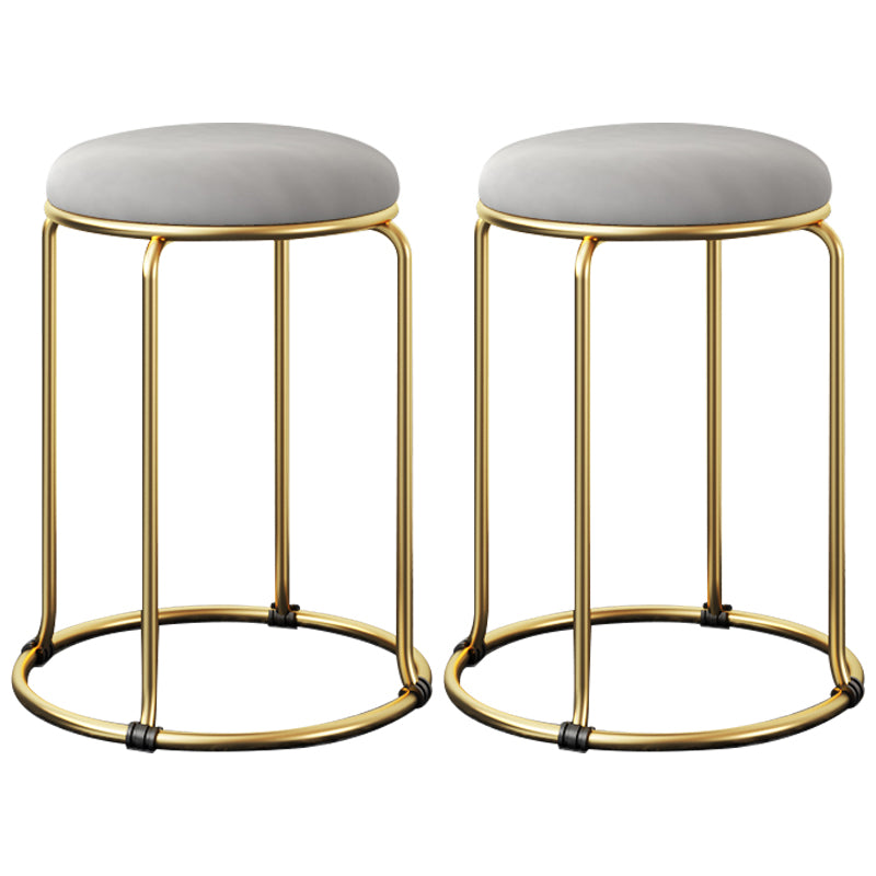 Indoor Round Ottoman Glam Standard Stain Resistant Velvet Ottoman