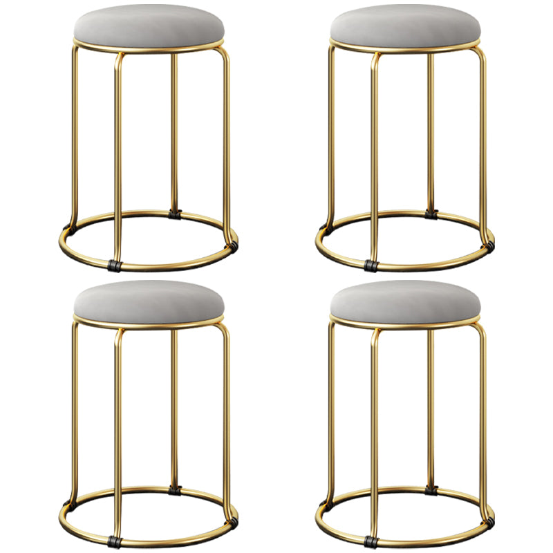 Indoor Round Ottoman Glam Standard Stain Resistant Velvet Ottoman