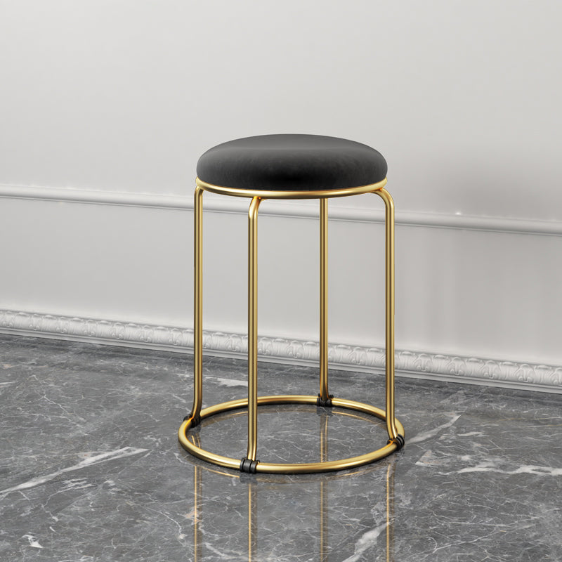 Indoor Round Ottoman Glam Standard Stain Resistant Velvet Ottoman