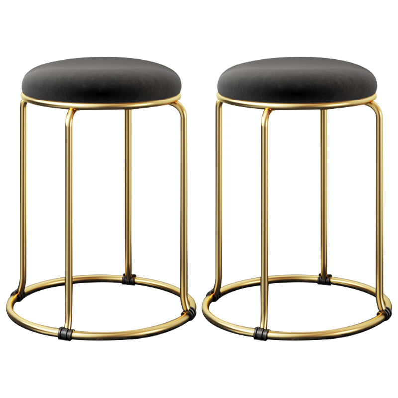 Indoor Round Ottoman Glam Standard Stain Resistant Velvet Ottoman