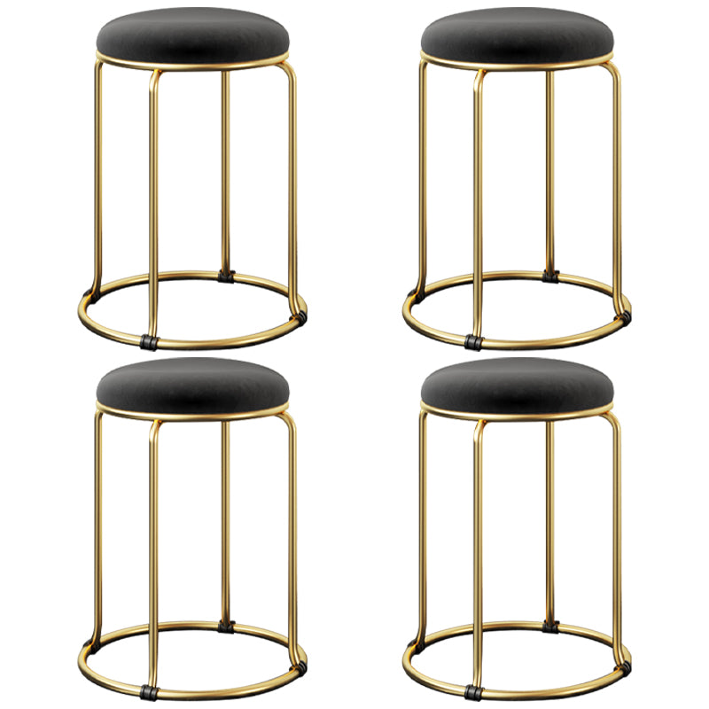 Indoor Round Ottoman Glam Standard Stain Resistant Velvet Ottoman