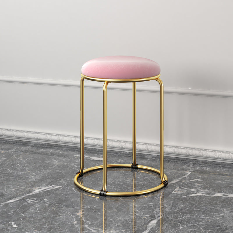 Indoor Round Ottoman Glam Standard Stain Resistant Velvet Ottoman