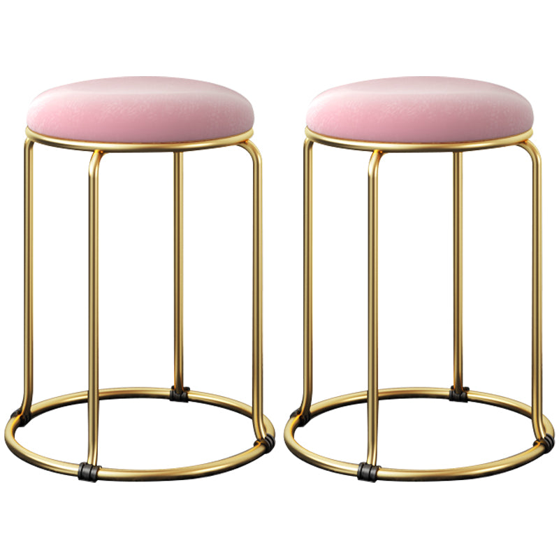 Indoor Round Ottoman Glam Standard Stain Resistant Velvet Ottoman