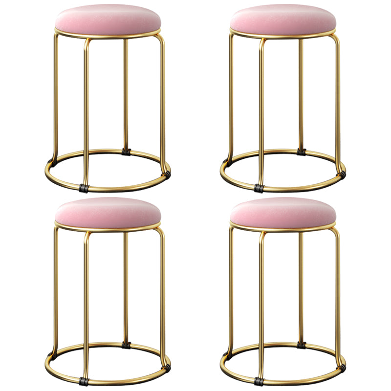 Indoor Round Ottoman Glam Standard Stain Resistant Velvet Ottoman