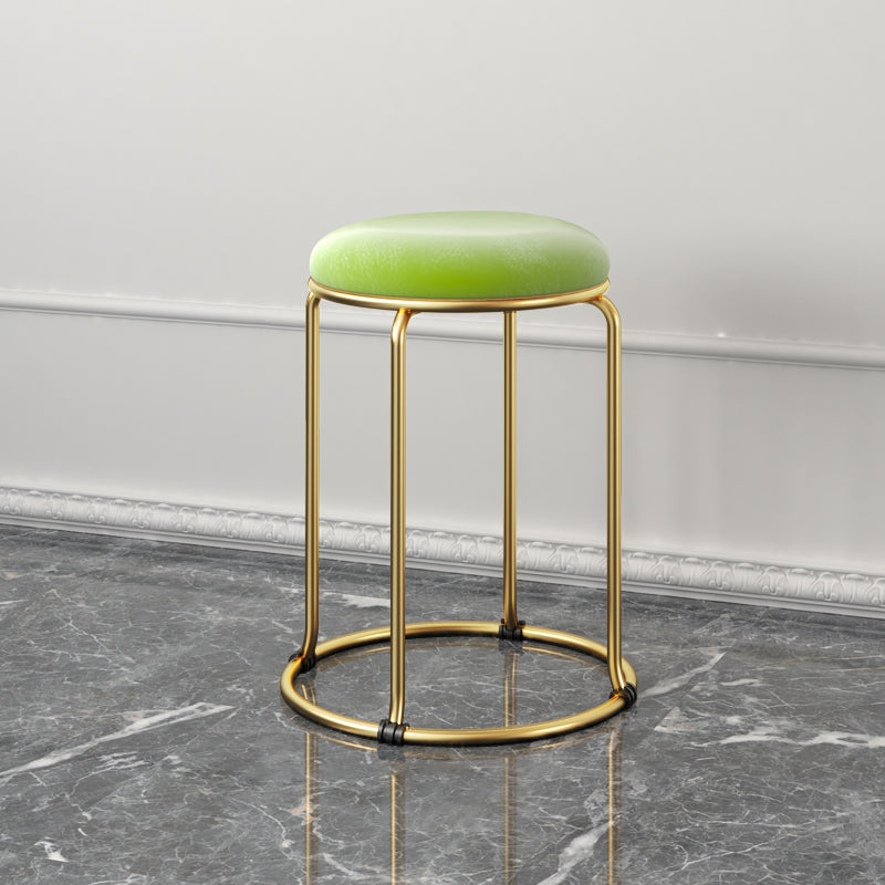 Indoor Round Ottoman Glam Standard Stain Resistant Velvet Ottoman