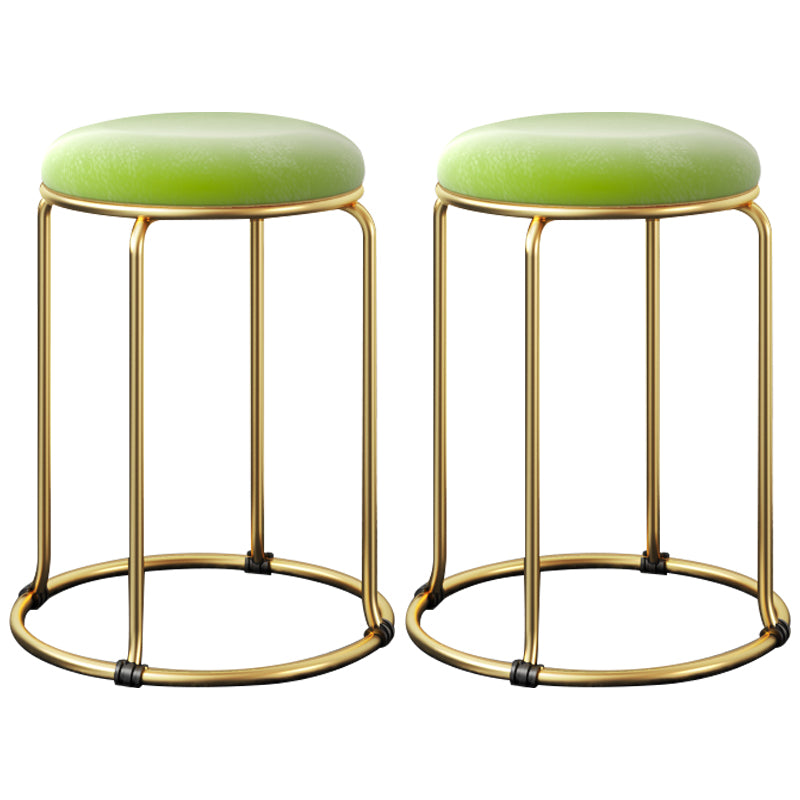 Indoor Round Ottoman Glam Standard Stain Resistant Velvet Ottoman