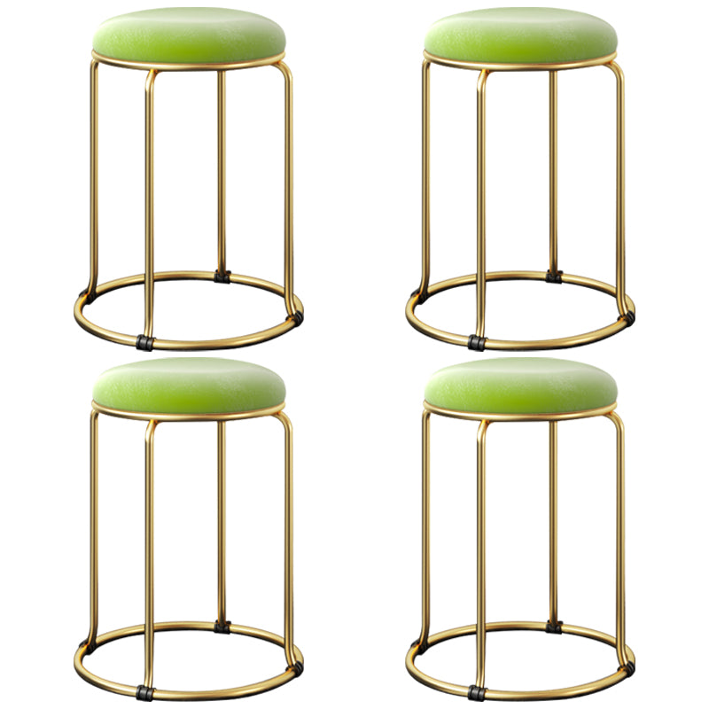 Indoor Round Ottoman Glam Standard Stain Resistant Velvet Ottoman