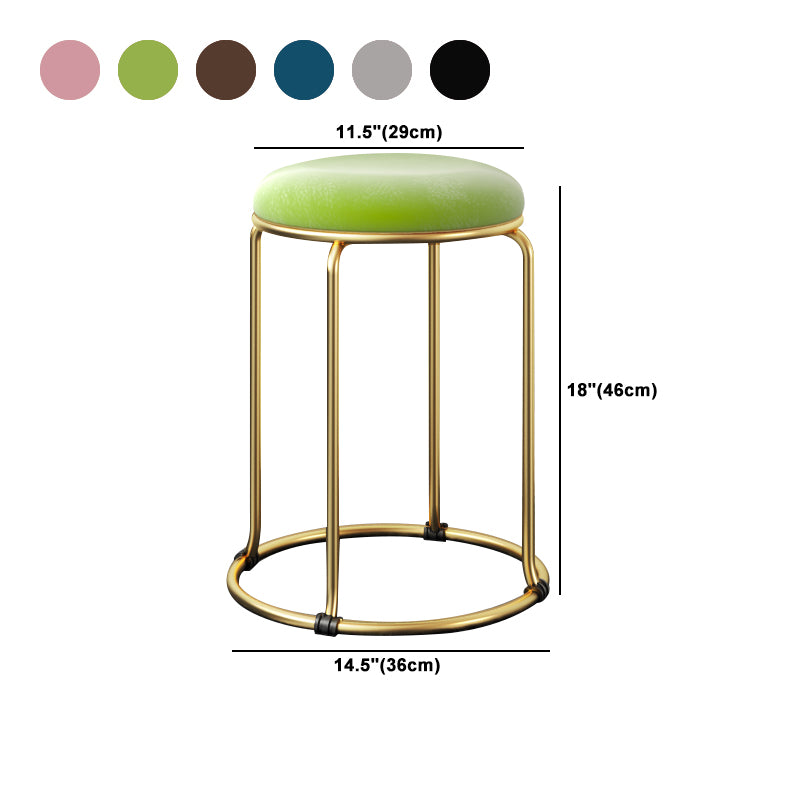 Indoor Round Ottoman Glam Standard Stain Resistant Velvet Ottoman