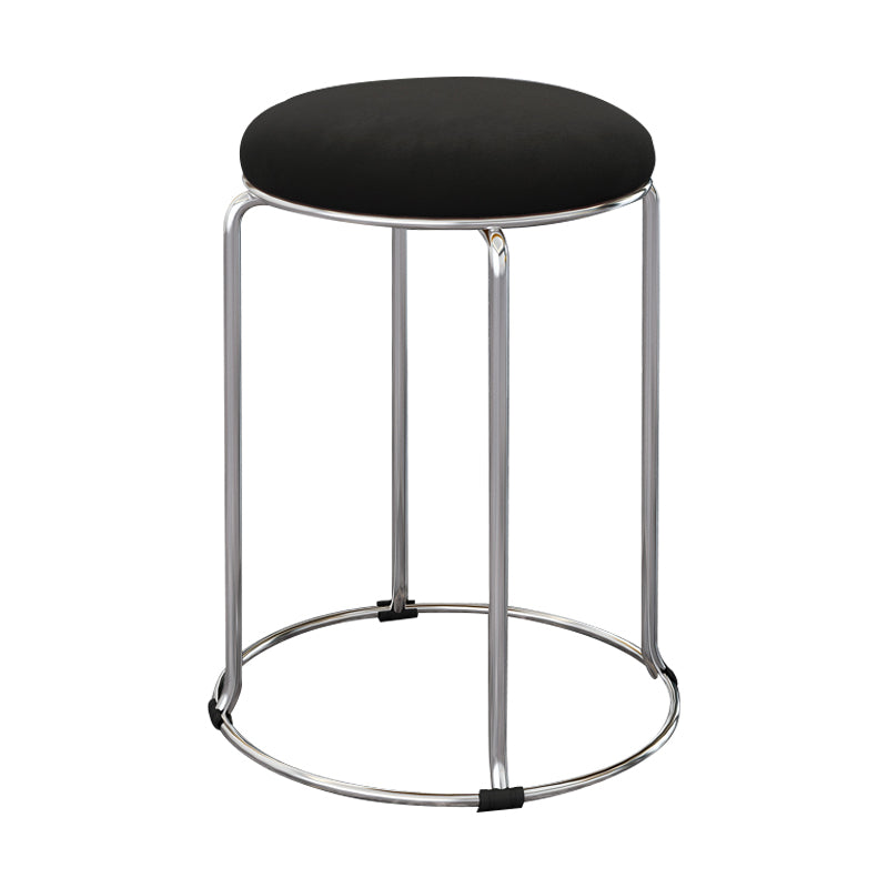 Contemporary Standard Ottoman Velvet Scratch Resistant Whole Colored Round Ottoman