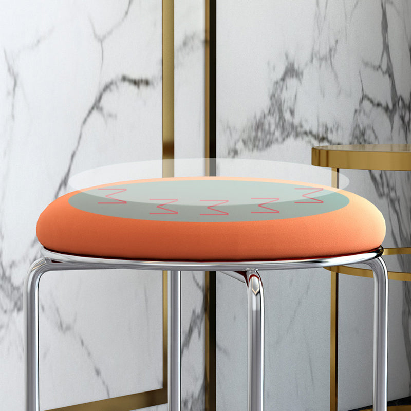 Contemporary Standard Ottoman Velvet Scratch Resistant Whole Colored Round Ottoman