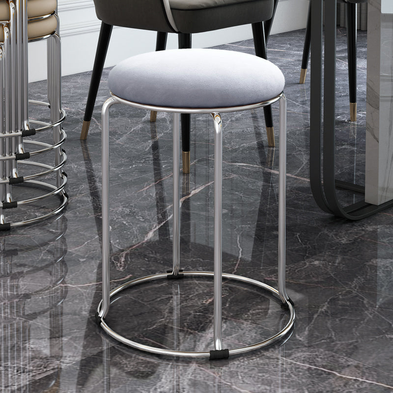 Contemporary Standard Ottoman Velvet Scratch Resistant Whole Colored Round Ottoman