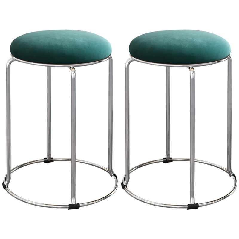 Contemporary Standard Ottoman Velvet Scratch Resistant Whole Colored Round Ottoman
