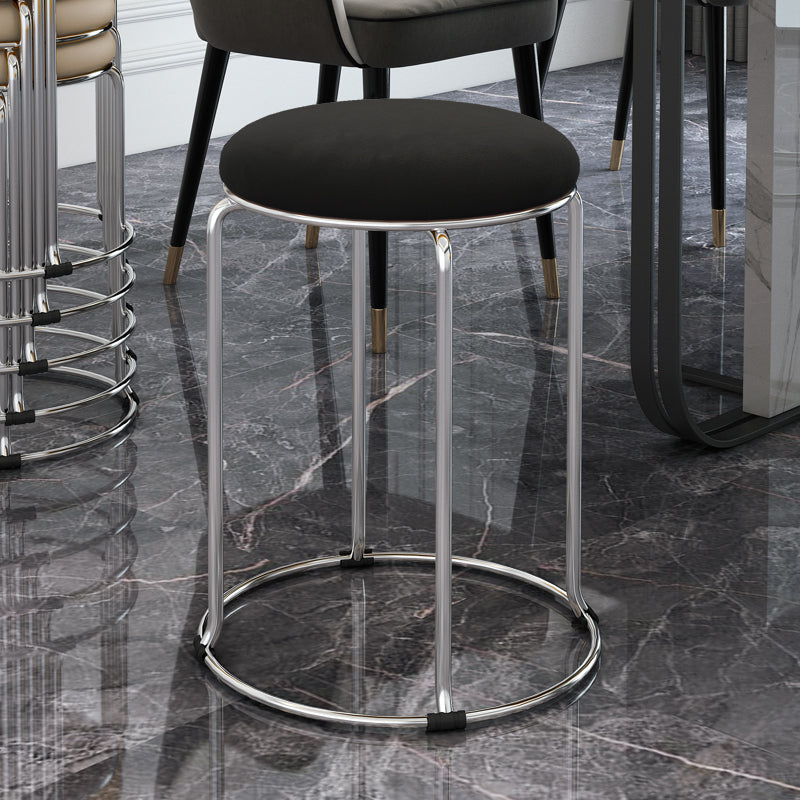 Contemporary Standard Ottoman Velvet Scratch Resistant Whole Colored Round Ottoman