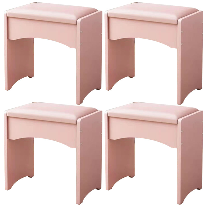 Modern PU Leather Ottoman Plain Rectangle Wood Frame Fade Resistant Target Pouf