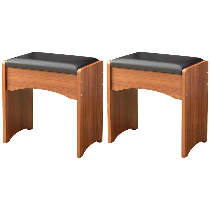 Modern PU Leather Ottoman Plain Rectangle Wood Frame Fade Resistant Target Pouf