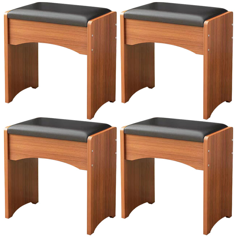 Modern PU Leather Ottoman Plain Rectangle Wood Frame Fade Resistant Target Pouf