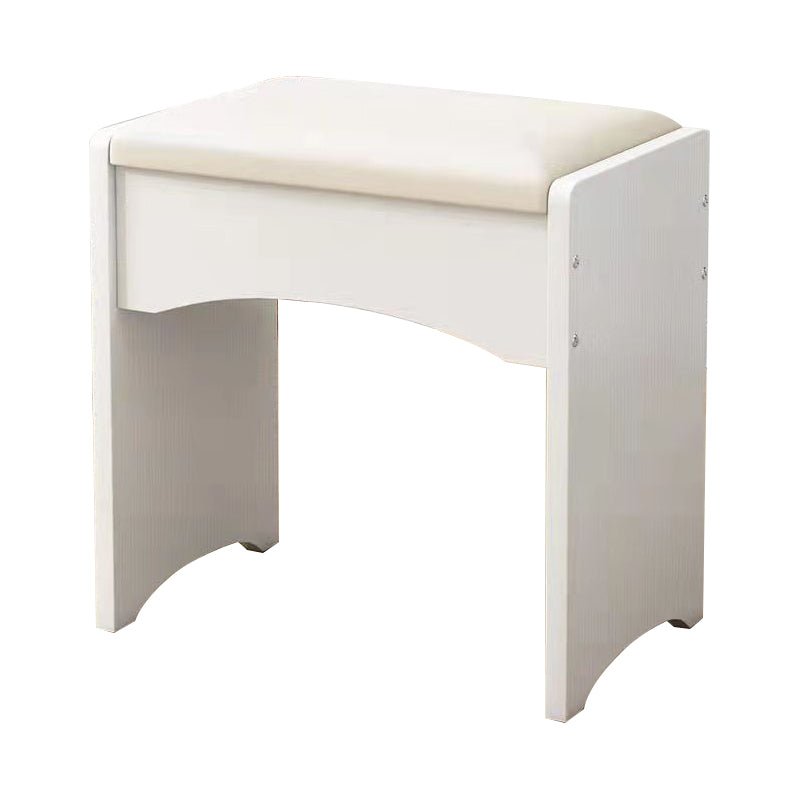 Modern PU Leather Ottoman Plain Rectangle Wood Frame Fade Resistant Target Pouf