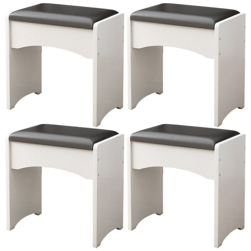 Modern PU Leather Ottoman Plain Rectangle Wood Frame Fade Resistant Target Pouf