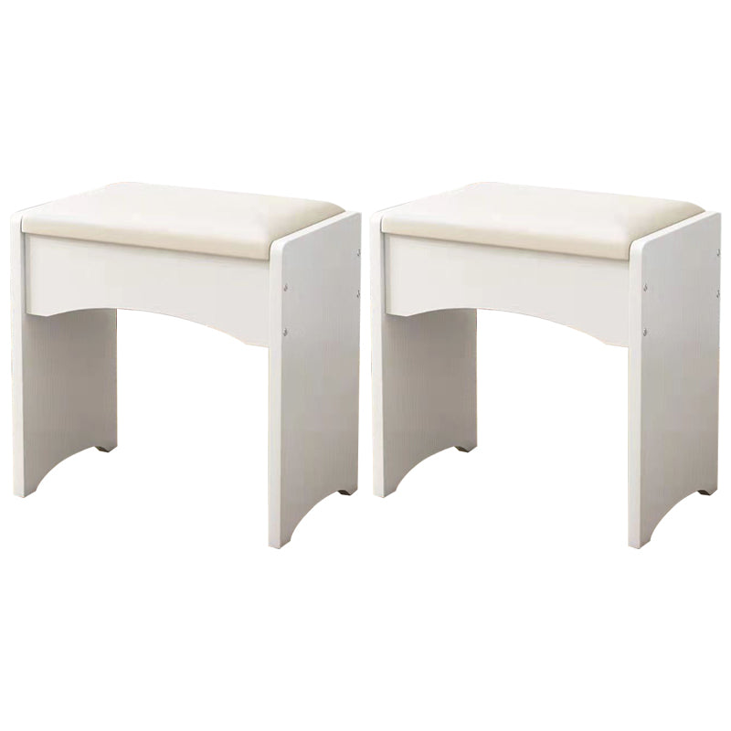 Modern PU Leather Ottoman Plain Rectangle Wood Frame Fade Resistant Target Pouf