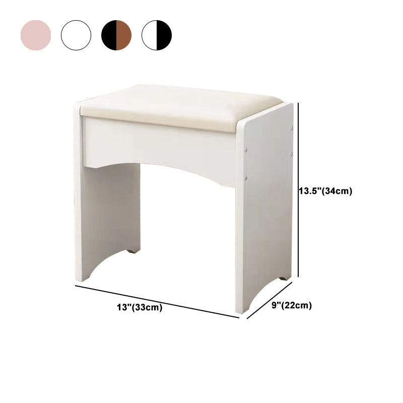 Modern PU Leather Ottoman Plain Rectangle Wood Frame Fade Resistant Target Pouf