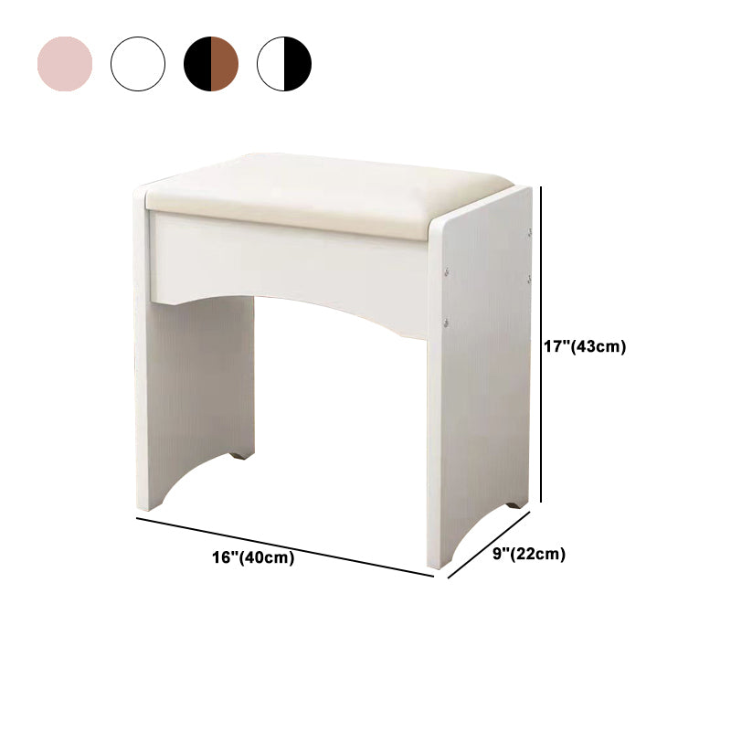 Modern PU Leather Ottoman Plain Rectangle Wood Frame Fade Resistant Target Pouf