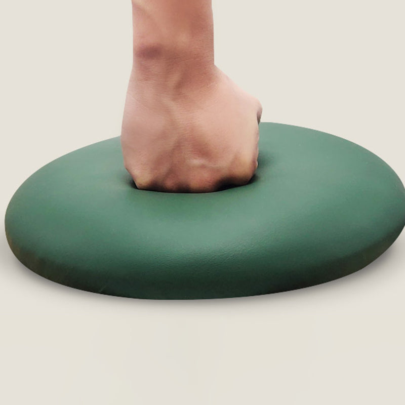 Faux Leather Mildew Resistant Ottoman Round Glam Solid Standard Ottoman