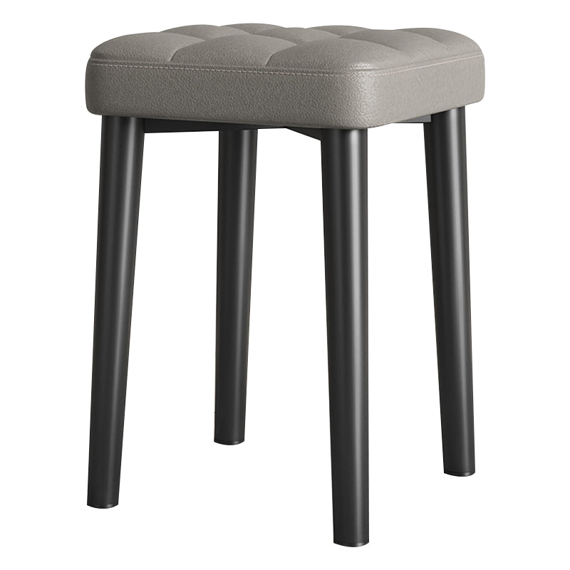 Modern PU Leather Boucle Pouf Plain Square Tufted Tear Resistant Pouf Ottoman