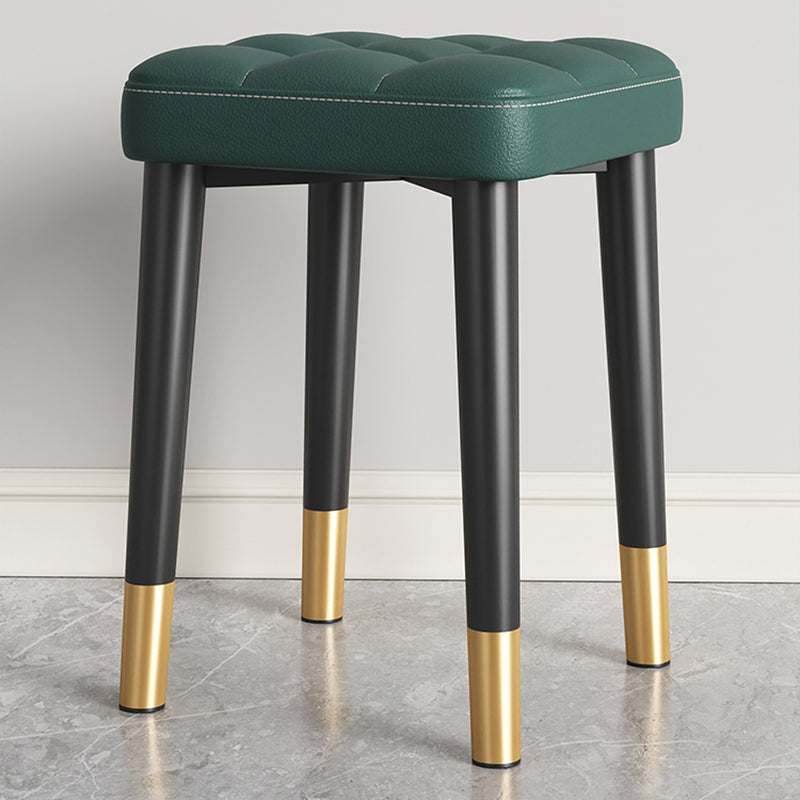 Modern PU Leather Boucle Pouf Plain Square Tufted Tear Resistant Pouf Ottoman