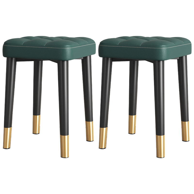 Modern PU Leather Boucle Pouf Plain Square Tufted Tear Resistant Pouf Ottoman