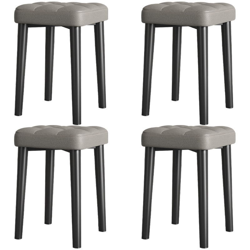 Modern PU Leather Boucle Pouf Plain Square Tufted Tear Resistant Pouf Ottoman