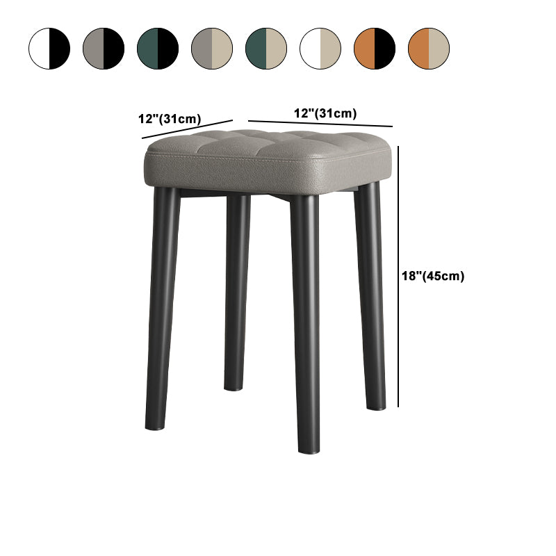 Modern PU Leather Boucle Pouf Plain Square Tufted Tear Resistant Pouf Ottoman