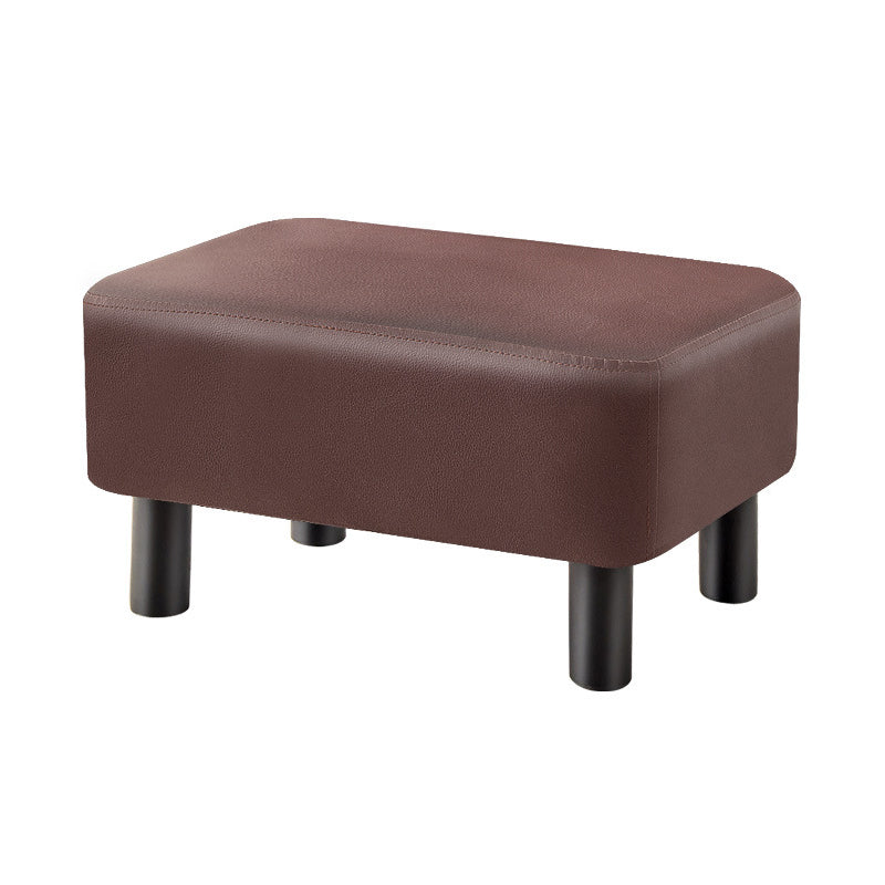Contemporary Ottoman Faux Leather Upholstered Rectangle Ottoman